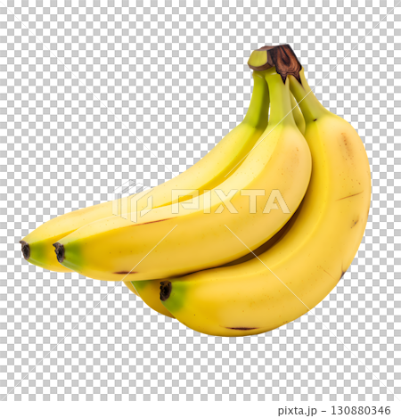 Ripe bunch of bananas on a white background. The image is suitable for the concepts of healthy eating, diets and tropical fruits. 130880346