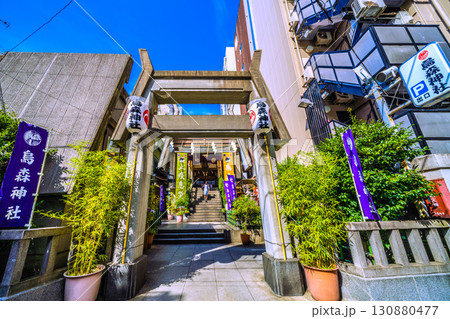 日本の東京都市景観 新橋・烏森神社などを望む日＝2日 130880477