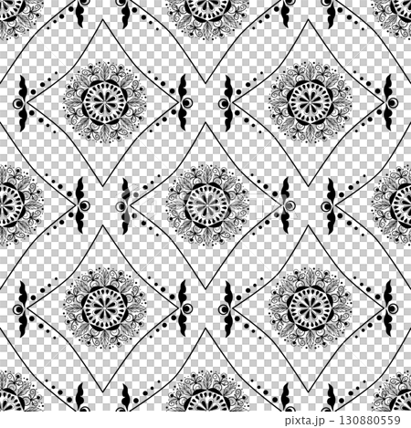 Ethnic Mandala Seamless Pattern, Arabic and Tribal Style 130880559