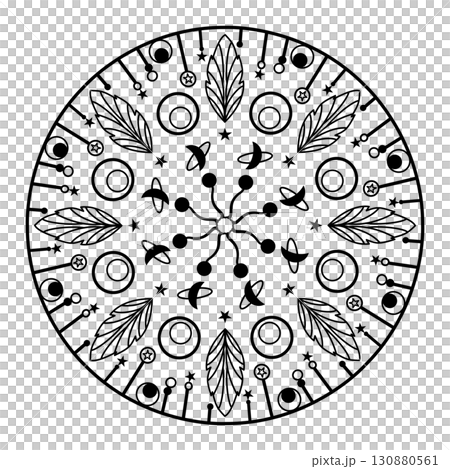 Boho-Chic Mandala Art for Fabric Printing 130880561