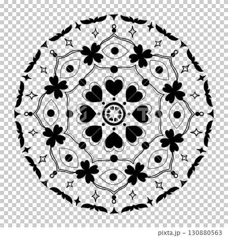 Boho-Chic Mandala Art for Fabric Printing 130880563