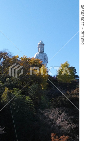 紅葉の高崎白衣大観音（群馬県高崎市） 130880590