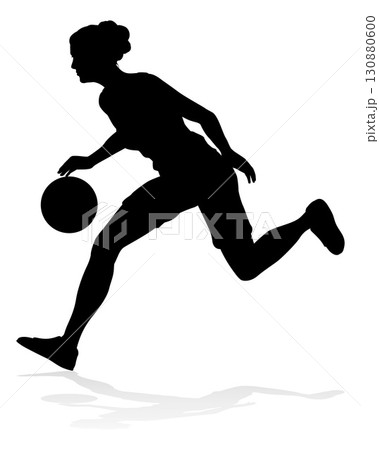 Silhouette Woman Female Sports Basketball Player 130880600