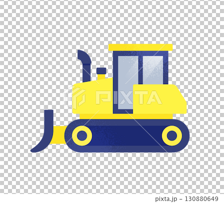 Bulldozer vector icon. Construction heavy machinery illustration with the latest technology such as ICT construction. 130880649