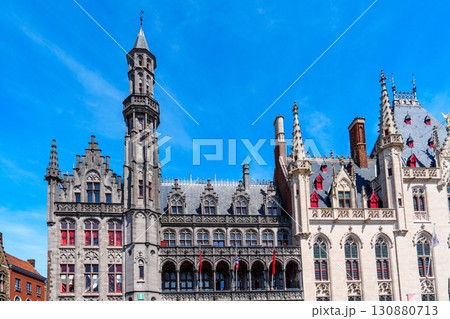 Bruges, Belgium Exquisite architectural details of the Provincial Palace in West Flanders 130880713