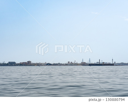 View of Cadiz in Spain as seen from the ocean side 130880794