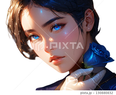 制服女性のビューティーイラスト・透過PNG素材 130880832