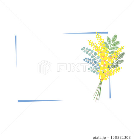ミモザの花のベクター素材イラスト 130881308