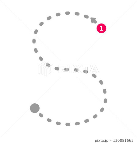 Tracing alphabet letter s lowercase prewriting dotted line element for kindergarten and preschool kids worksheet for handwriting practice activity 130881663