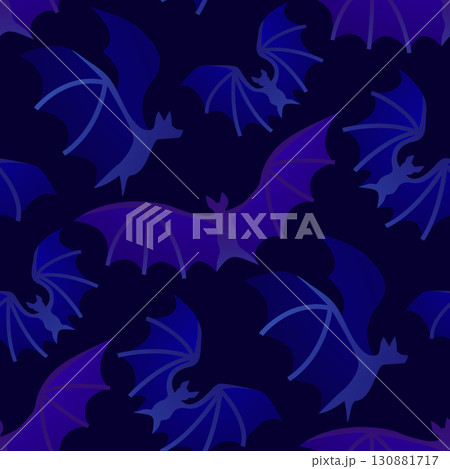 Vector seamless pattern of lying bats 130881717