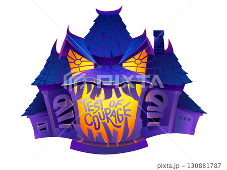 Halloween spooky haunted house 130881787