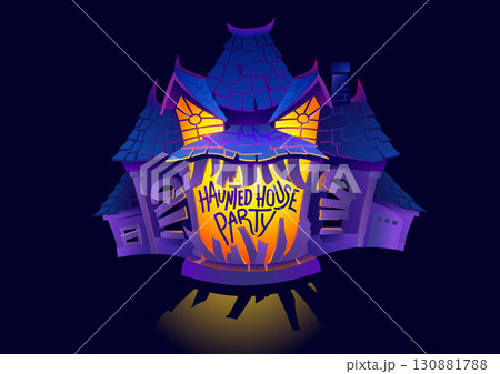 Halloween spooky haunted house 130881788