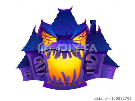 Halloween spooky haunted house 130881792
