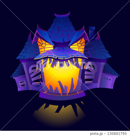 Halloween spooky haunted house 130881793