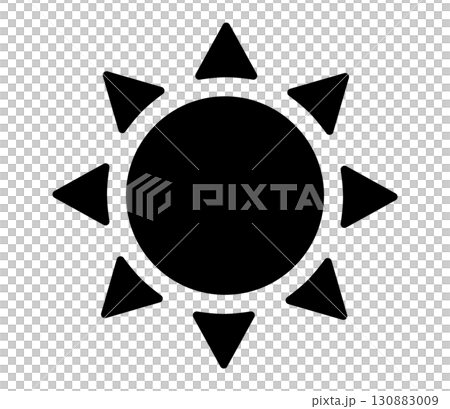 Simple sun silhouette icon vector Simple sun silhouette icon vector 130883009