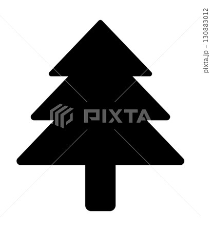 シンプルな木のシルエットアイコン ベクター シンプルな木のシルエットアイコン ベクター 130883012