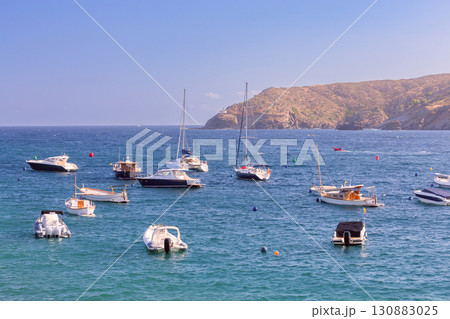 Boats in the bay of Cadaques, Spain Boats in the bay of Cadaques, Spain 130883025