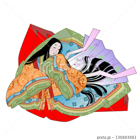 大弐三位のイラスト　十二単衣 130883081