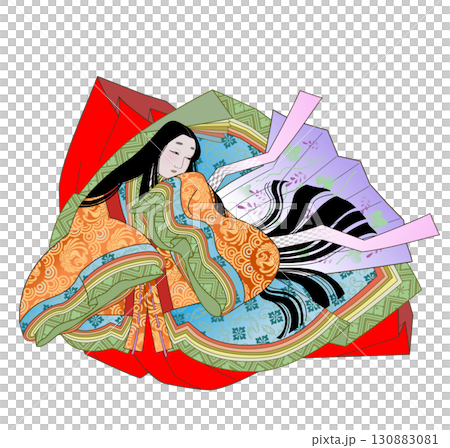 大弐三位のイラスト　十二単衣 130883081