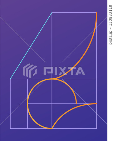 Golden ratio geometric concept. Divine proportion. Geometric shape with ideal section composition icon. Geometry harmony and balance vector illustration 130883119