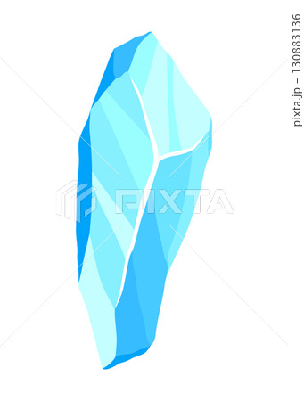 Crystal of ice, iceberg broken piece of ice, icicle, cold frozen block ice mountain, winter landscape for game design cartoon vector illustration 130883136