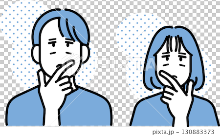 Cartoon set of doctors thinking 130883373