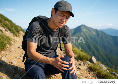 登山　アクシデント　膝痛　遭難 130883399