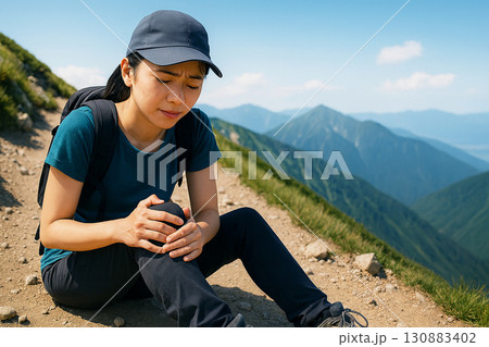登山　アクシデント　膝痛　遭難 130883402