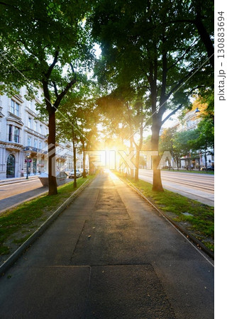 ウィーンの街並みと自然を照らす夕陽 ヨーロッパ旅行で訪れたい絶景風景 ウィーンの街並みと自然を照らす夕陽 ヨーロッパ旅行で訪れたい絶景風景 130883694