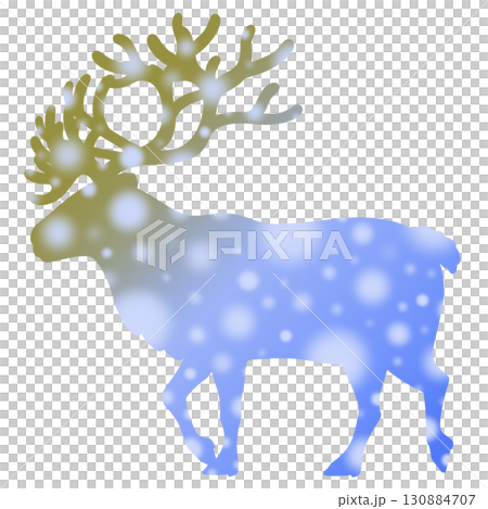 馴鹿和照明插圖 130884707