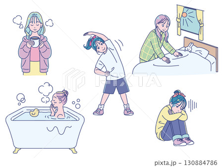 かわいい小学生女子のライフスタイルセット かわいい小学生女子のライフスタイルセット 130884786