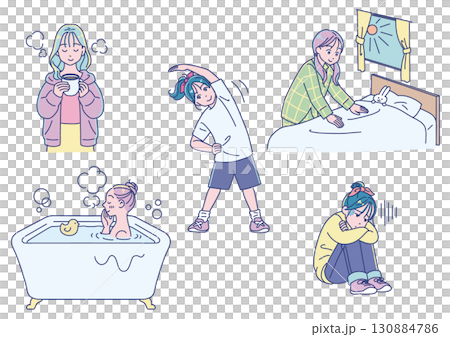 かわいい小学生女子のライフスタイルセット かわいい小学生女子のライフスタイルセット 130884786