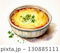 とろけるチーズが香ばしいオニオングラタンスープのイラスト｜スープ、チーズ、洋食、玉ねぎ、パセリ、器、 130885111
