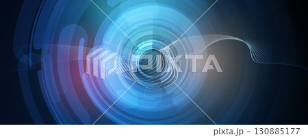 Abstract circle on technology or business futuristic particle background Abstract circle on technology or business futuristic particle background 130885177