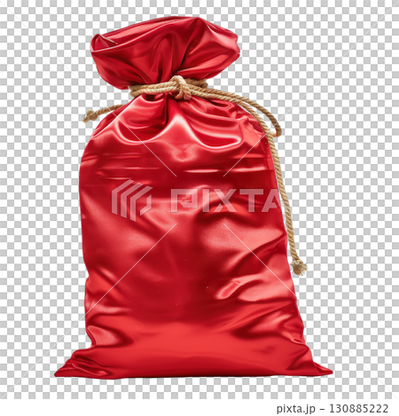 Red satin Christmas gift sack with rope tieのイラスト素材 [130885222] - PIXTA