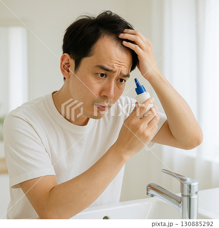 生え際を気にする男性 130885292