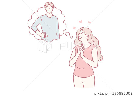 Feeling in love and romance concept. Feeling in love and romance concept. 130885302