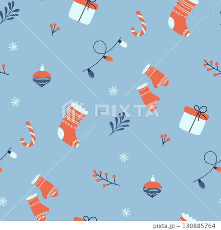 colorful christmas pattern 130885764