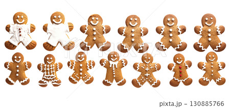 Assorted Gingerbread Cookies with Icing Decorations 130885766