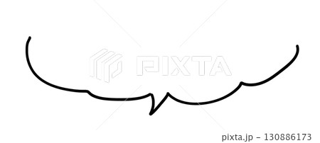 おしゃれでシンプルな手書き風の素材　ふきだし 130886173