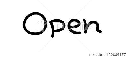 open オープン シンプルな手書き文字 open オープン シンプルな手書き文字 130886177