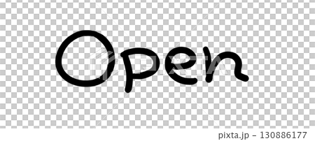 open オープン シンプルな手書き文字 open オープン シンプルな手書き文字 130886177