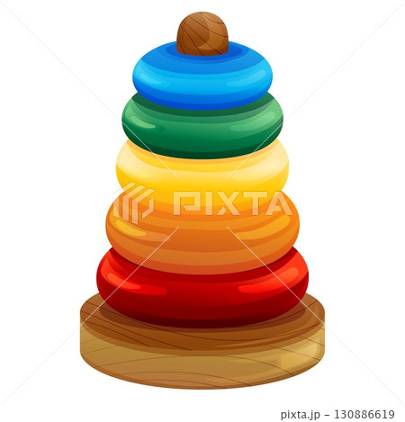 rainbow tower plastic stack puzzle tower toys realistic style 130886619