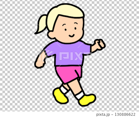 走與微笑的女孩 130886622