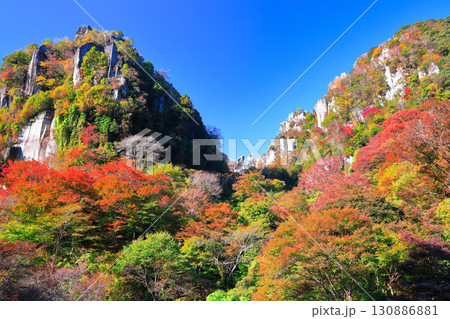 【大分県】紅葉の深耶馬渓(一目八景) 【大分県】紅葉の深耶馬渓(一目八景) 130886881