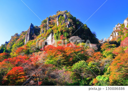 【大分県】紅葉の深耶馬渓(一目八景) 【大分県】紅葉の深耶馬渓(一目八景) 130886886
