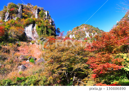 【大分県】紅葉の深耶馬渓(一目八景) 【大分県】紅葉の深耶馬渓(一目八景) 130886890