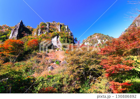 【大分県】紅葉の深耶馬渓(一目八景) 【大分県】紅葉の深耶馬渓(一目八景) 130886892