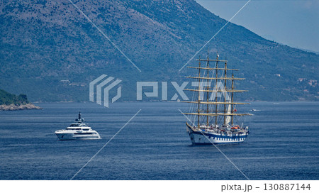 Sailboats and yachts in the sea Sailboats and yachts in the sea 130887144
