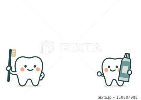 歯 キャラクター 白背景 コピースペース 歯 キャラクター 白背景 コピースペース 130887988